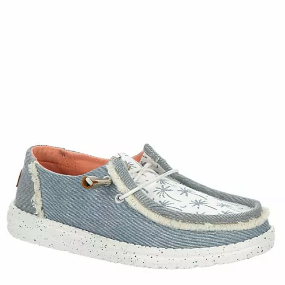 Hey Dude Palm Tree Loafers - Gray and White
